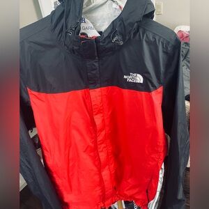 The North Face , Windbreaker/water resistant shell jacket, Red/Black - Large